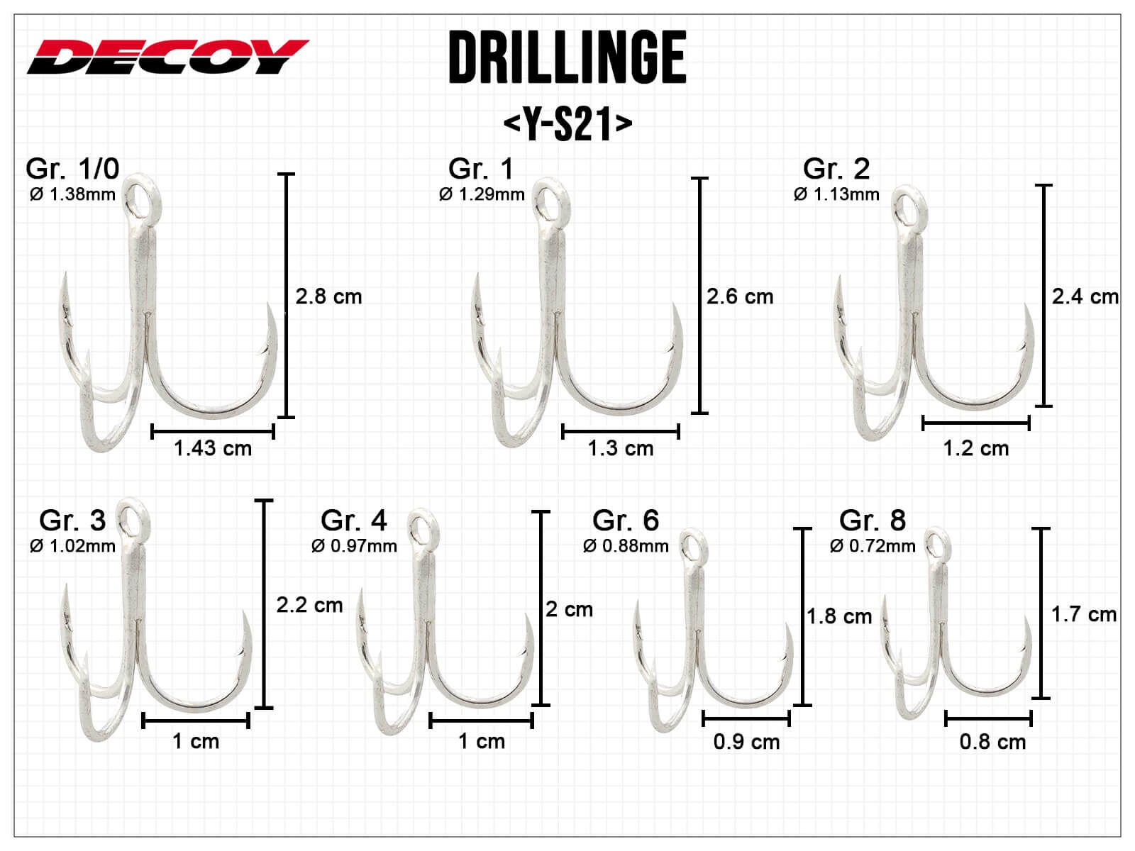 DECOY Y-S21 Trebles - Size 1