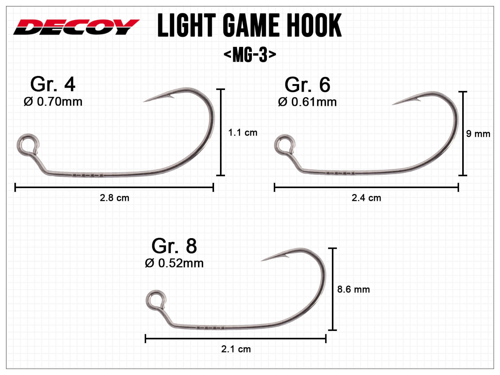 Light Game Hook MG-3 - Size 8