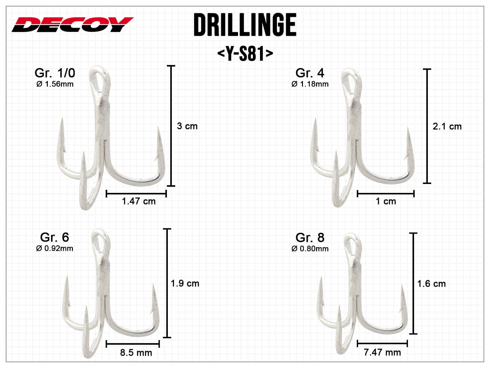 DECOY Y-S81 Trebles - Size 1/0