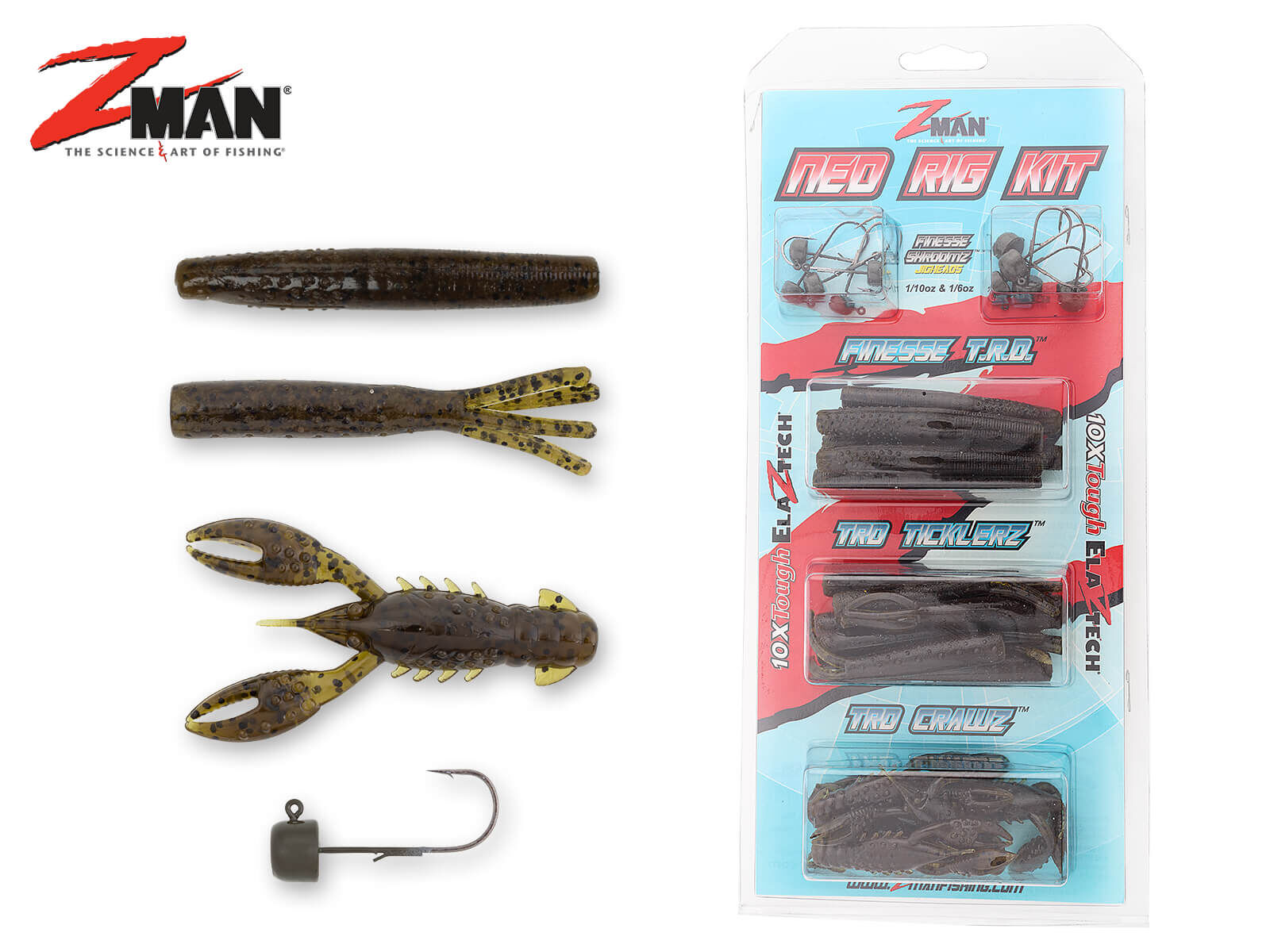 Z-MAN KIT-NED-GP Ned Rig Kit - Green Pumpkin, Multi, one Size