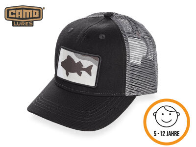 CAMO Cap Kids (schwarz/dunkelgrau) Barsch (CAMO-Tackle)