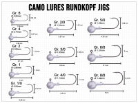 CAMO LURES Rundkopf Jigs Gr. 8/0 (7g)