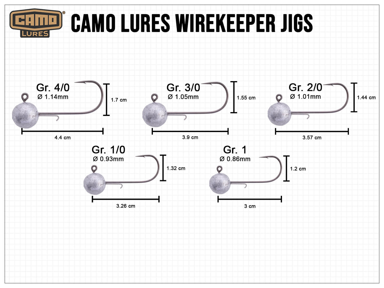 CAMO LURES Wirekeeper Jigs Gr. 1/0 (10g)