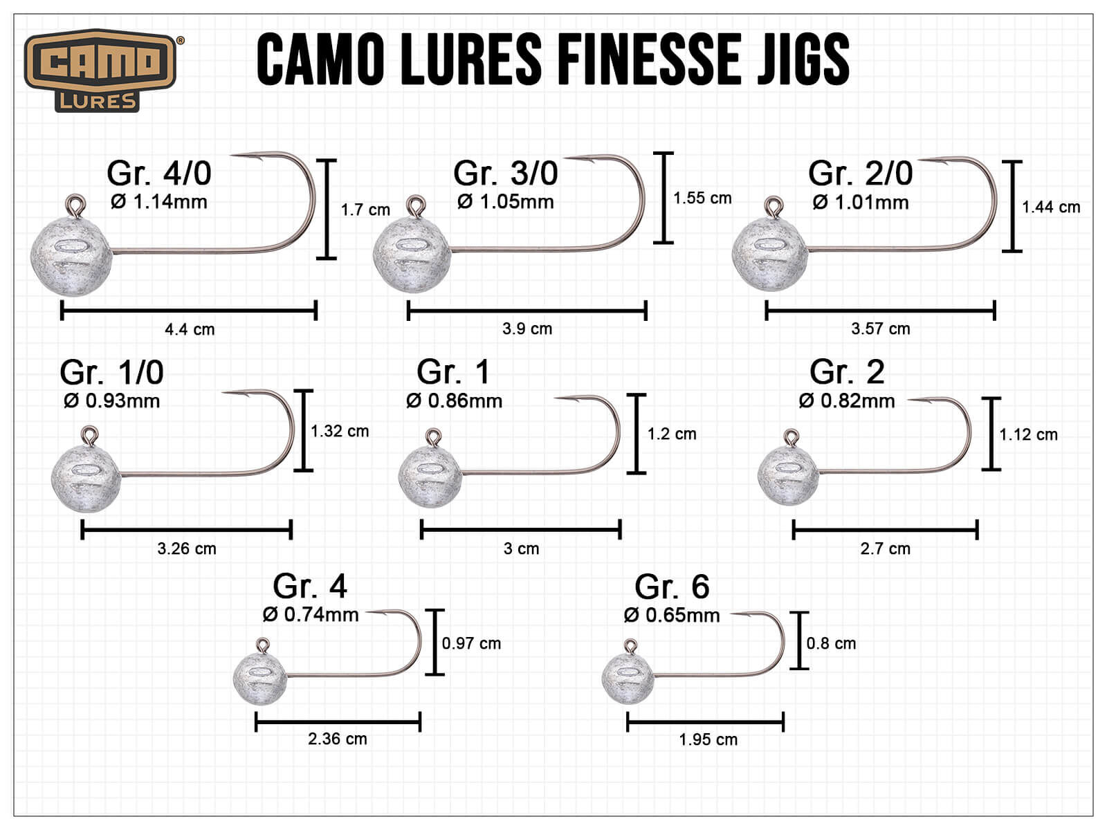 CAMO LURES Finesse-Jigs Gr. 3/0 (18g)