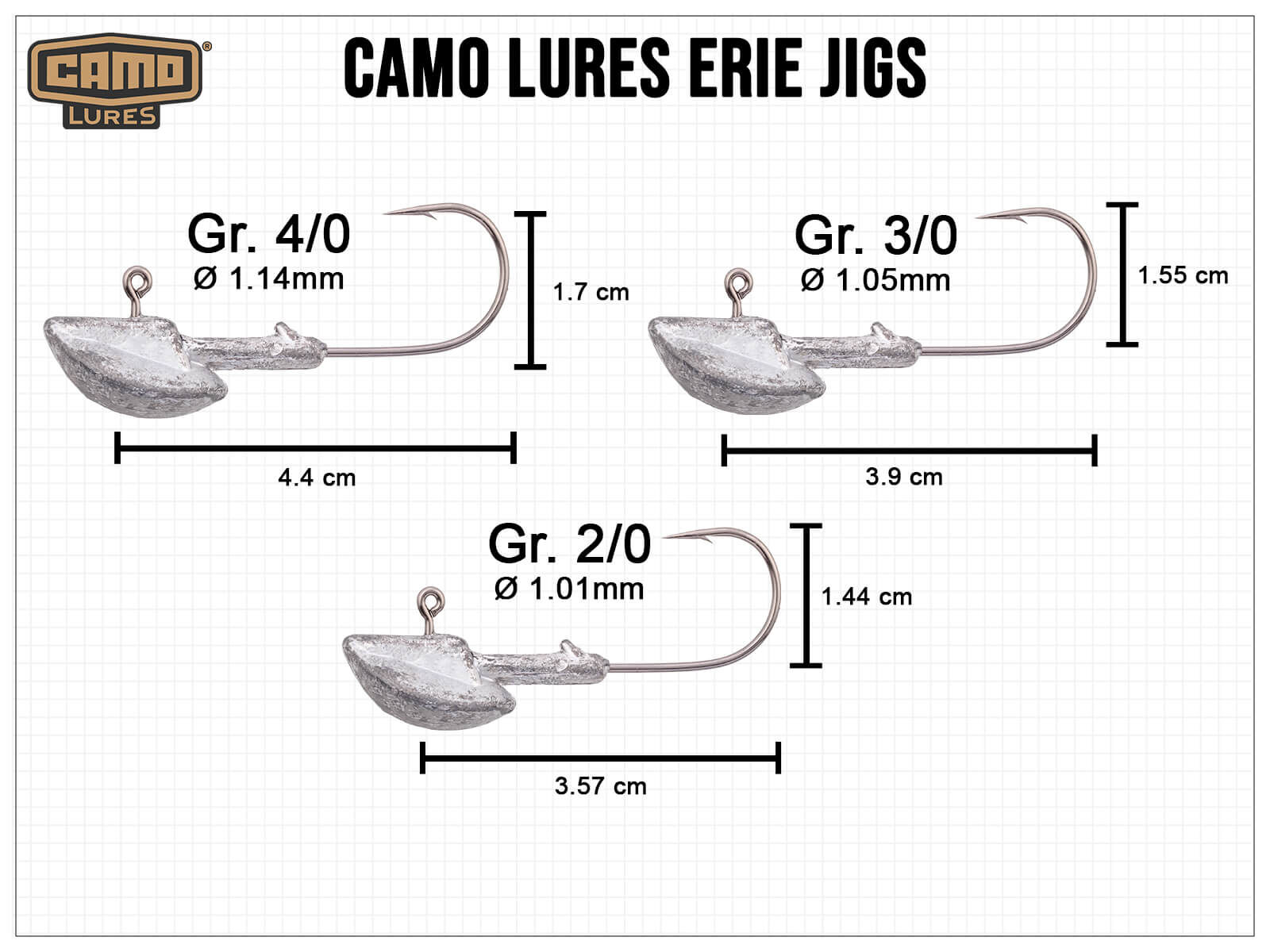 CAMO LURES Erie-Jigs Gr. 4/0 (7g)