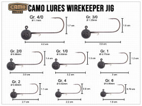 CAMO LURES Wirekeeper Jigs BLACK Gr. 4/0 (14g)