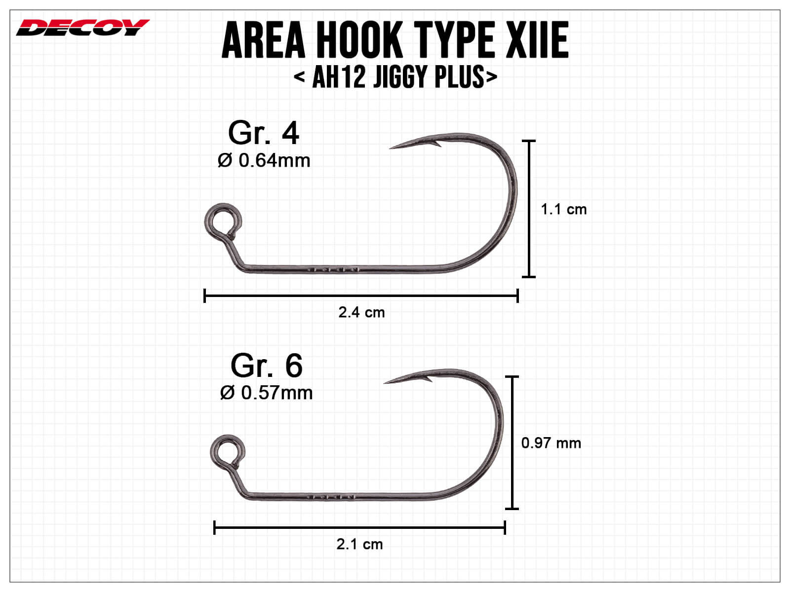 Area Hook Type XII AH-12E Jiggy Plus - Gr. 4