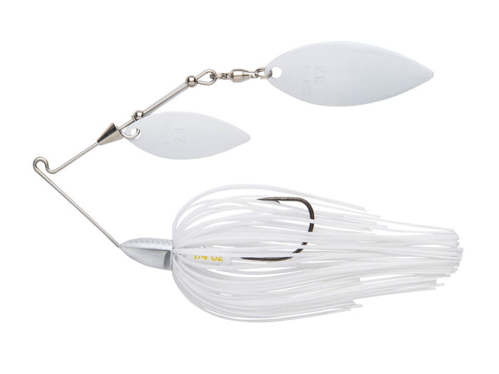 10.5g Baby Tee-Bone Spinnerbaits Double Willow (010) Super White