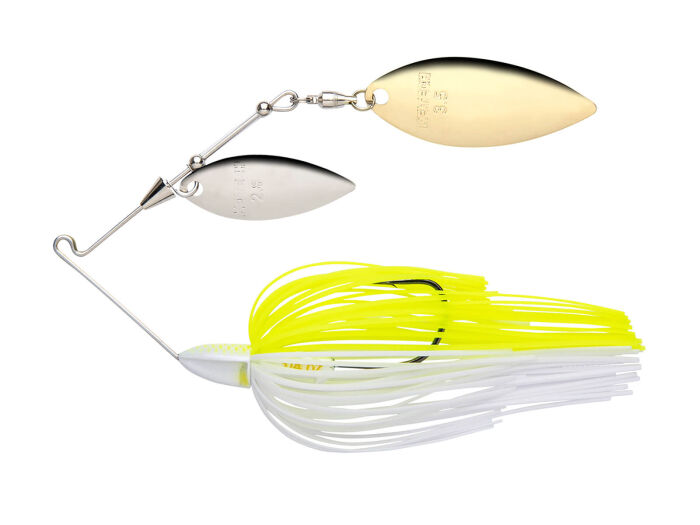 10.5g Baby Tee-Bone Spinnerbaits Double Willow (509) White/Chart