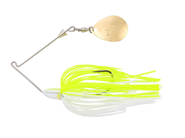 10.5g Baby Tee-Bone Spinnerbaits Single Colorado (509) White/Chart