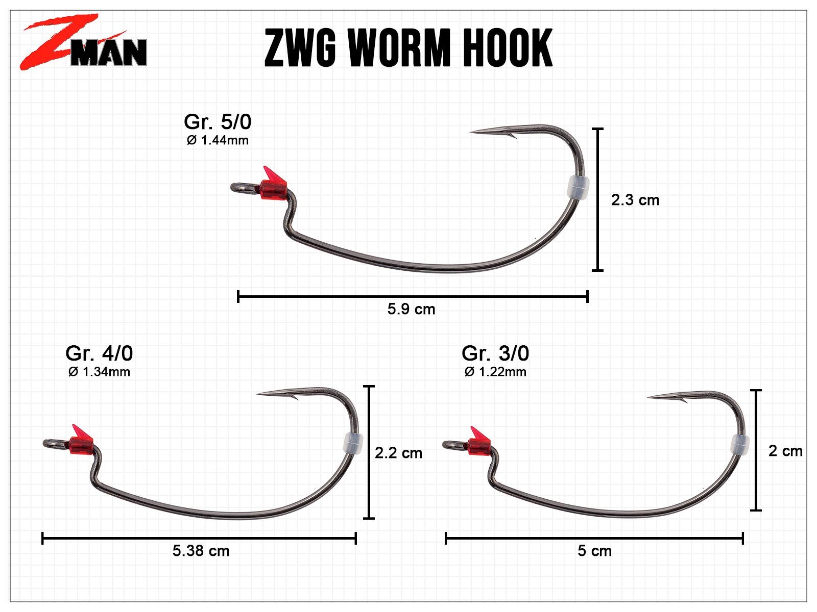 ZWG Worm Hook - Gr. 3/0