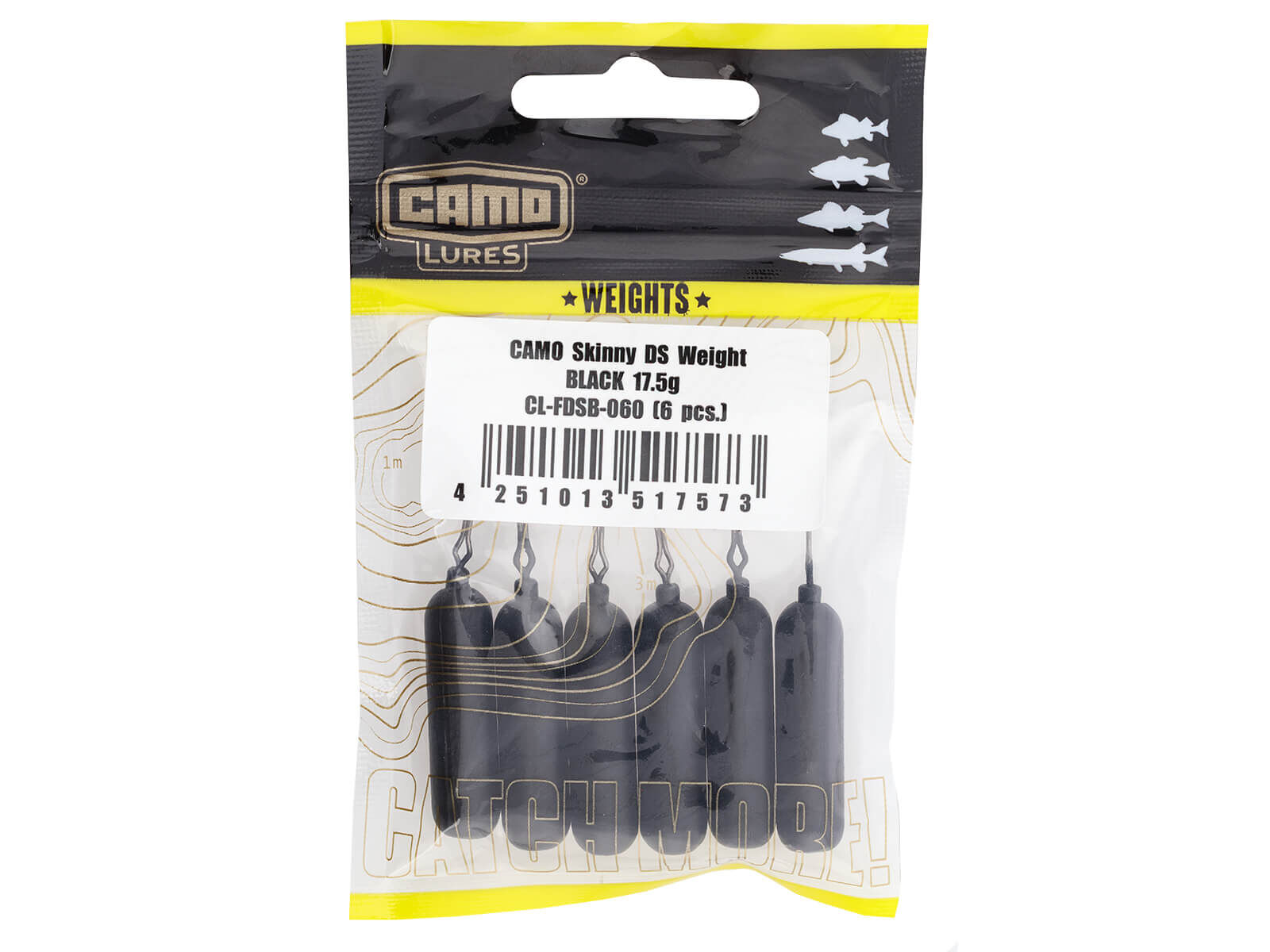 CAMO Skinny DS Weight - BLACK 17.5g (6 Stk.)