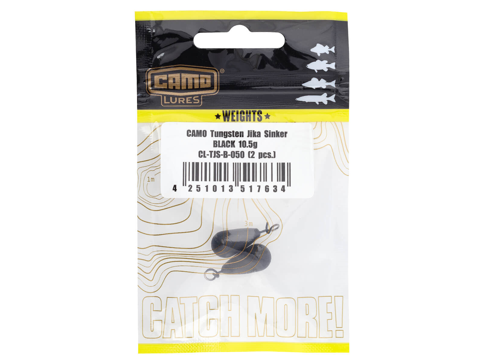 CAMO Tungsten Jika Sinker - BLACK 5.25g (3 Stk.)