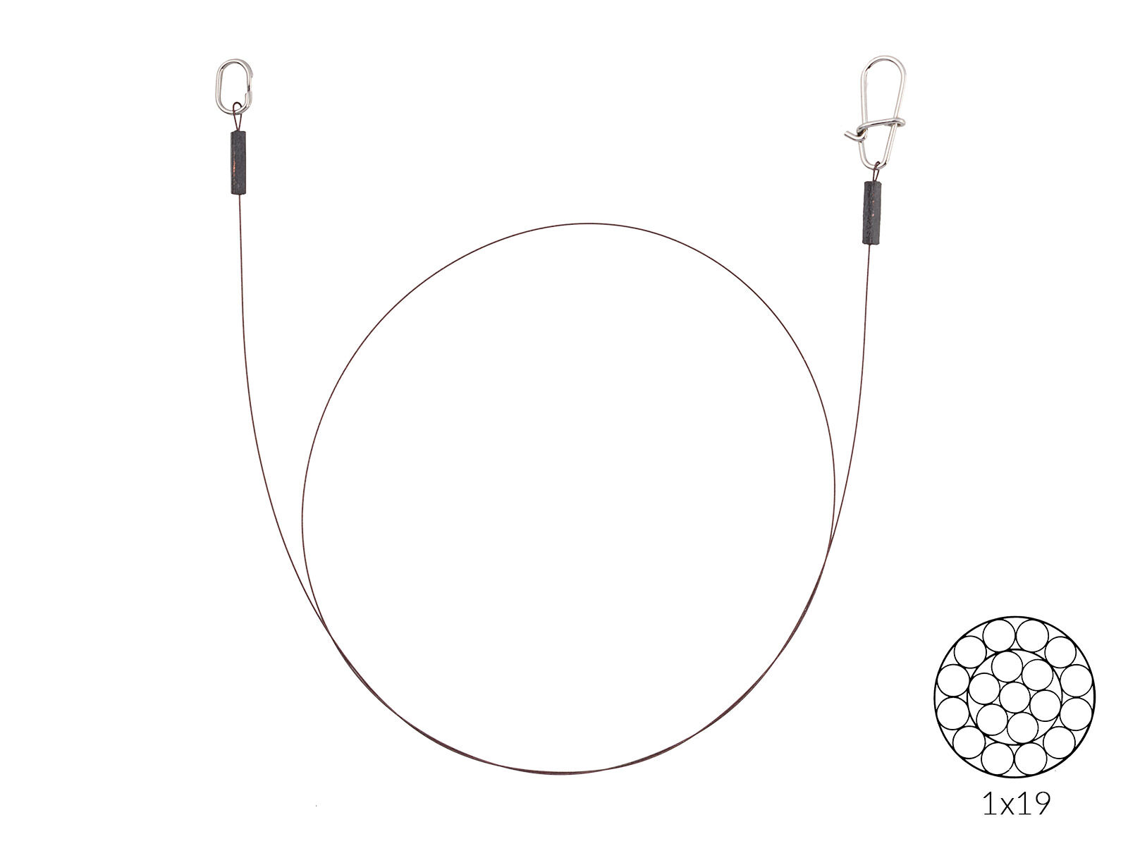 30 cm Flexonit Vorfach AFNR-BKK 1x19 Ring / Snap 6,6 kg (0,25 mm)