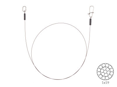 30 cm Flexonit Vorfach AFNR-BKK 1x19 Ring / Snap 6,6 kg (0,25 mm)
