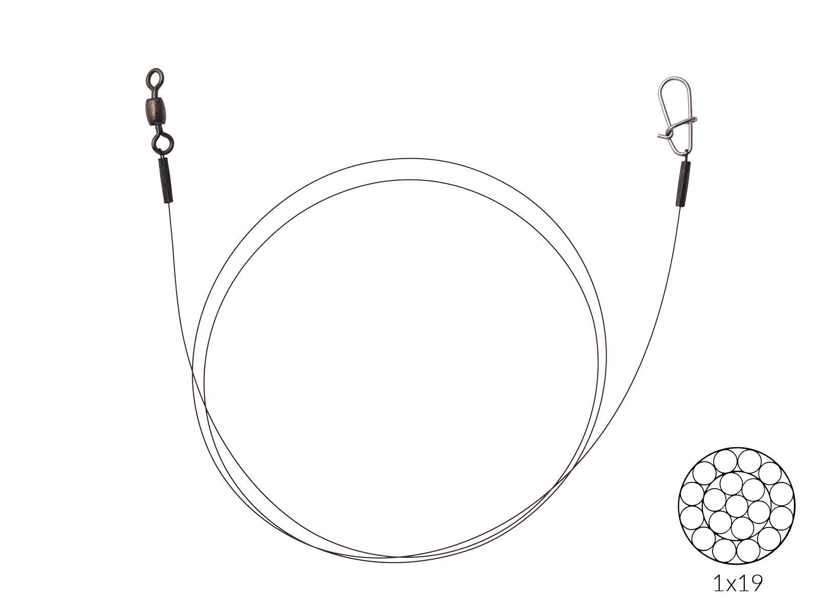 30 cm Flexonit Leader AFNW-BKK 1x19 Swivel / Snap 6,6 kg (0,25 mm)