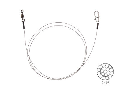 30 cm Flexonit Leader AFNW-BKK 1x19 Swivel / Snap 6,6 kg (0,25 mm)