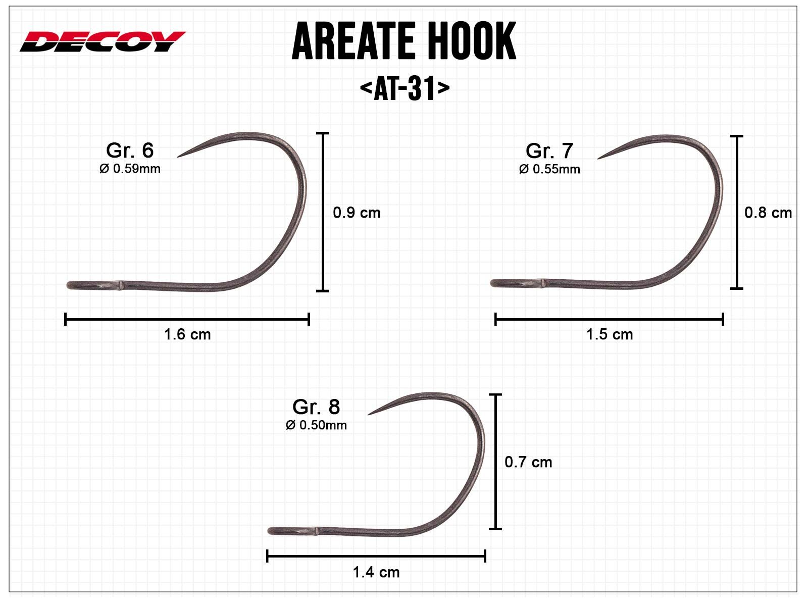 AREATE Hook Standard Wire AT-31 - Size 8