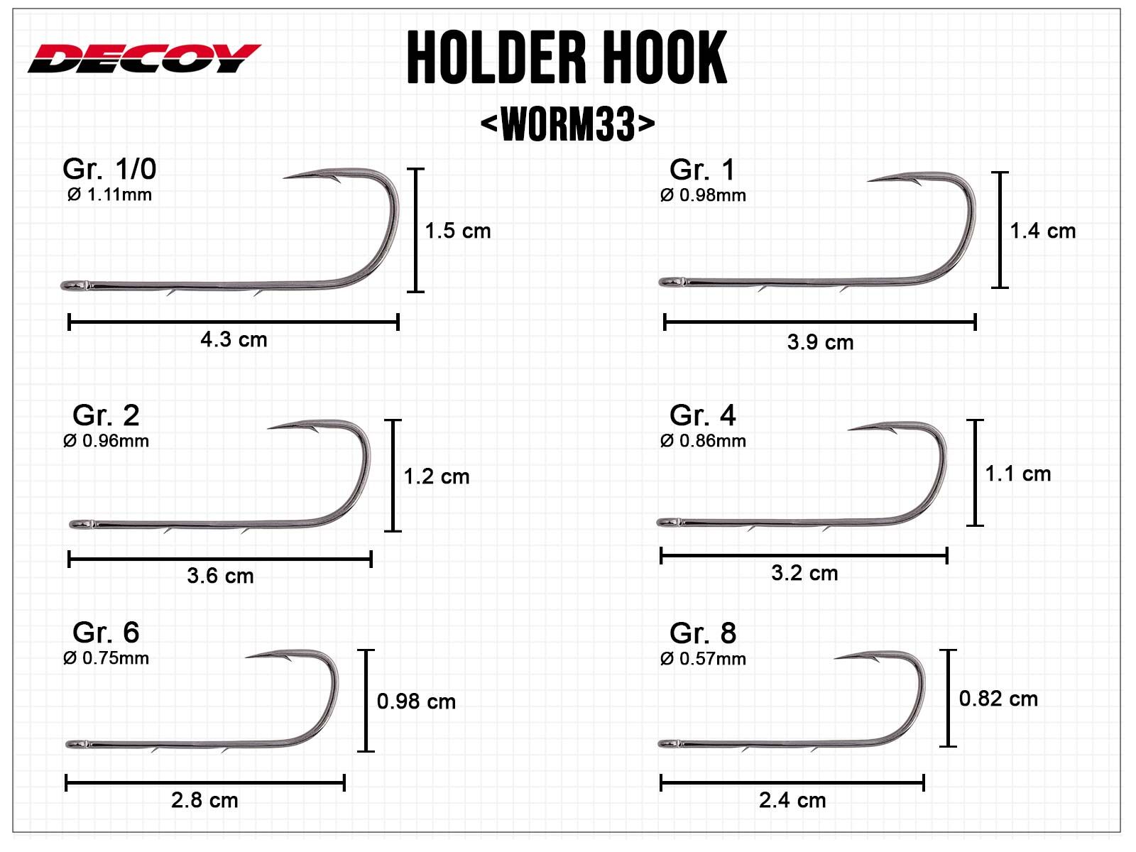 Holder Hook Worm33 - Size 1