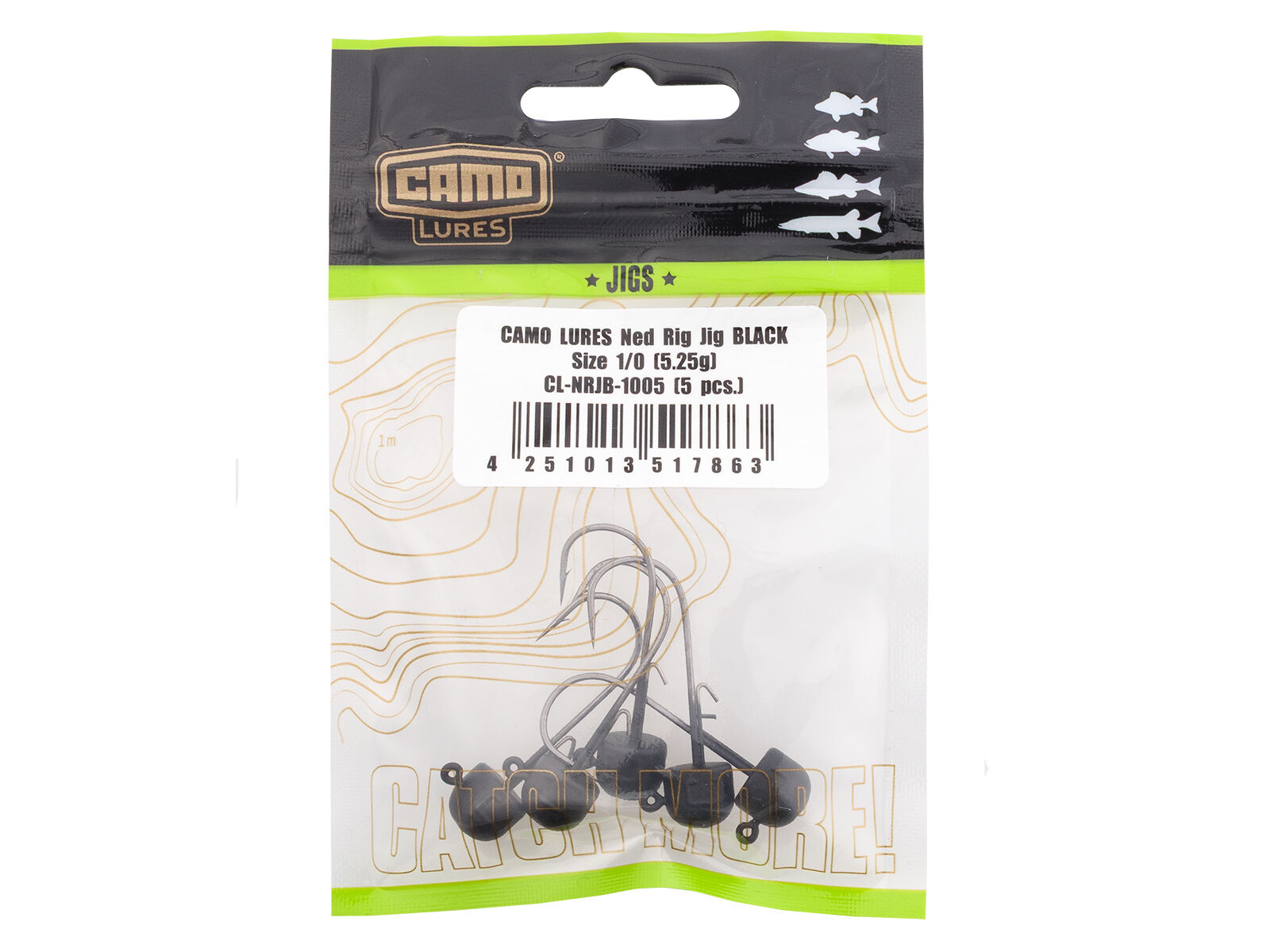 CAMO LURES Ned Rig Jigs BLACK Gr. 2 (2.5g)