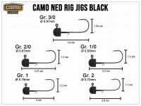 CAMO LURES Ned Rig Jigs BLACK Gr. 3/0 (10g)