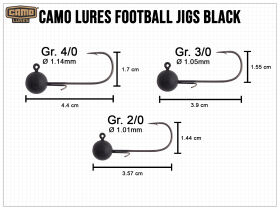CAMO LURES Football Jigs BLACK