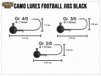 CAMO LURES Football Jigs BLACK Gr. 4/0 (14g)