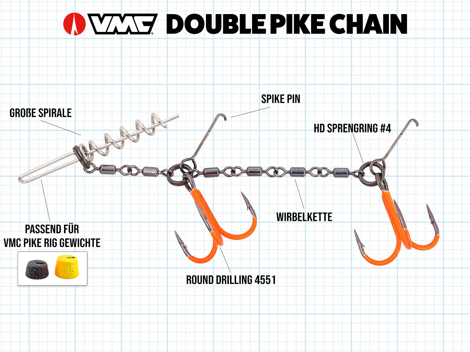 VMC Double Pike Chain Size XL UV