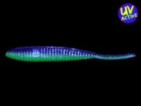 3.75" Shad Shape Worm (9007) Chartreuse / Eletric Blue