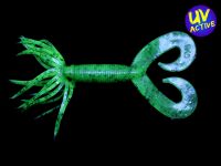 5" Double Tail Hula Grubs (169) Chartreuse Green &amp; Chart Flk.