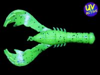 4" YAMA Craw (156) Chartreuse Black Flk.