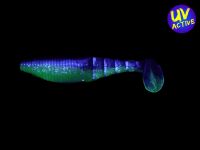 4" Paddle Tail Zako (9007) Chartreuse / Eletric Blue