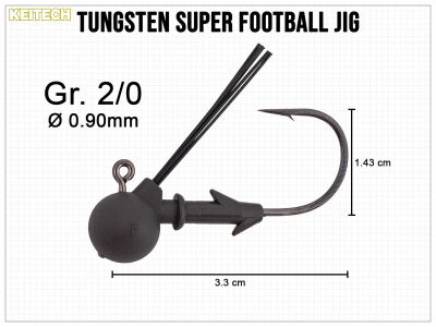 KEITECH Tungsten Super Football Jig Size 2/0