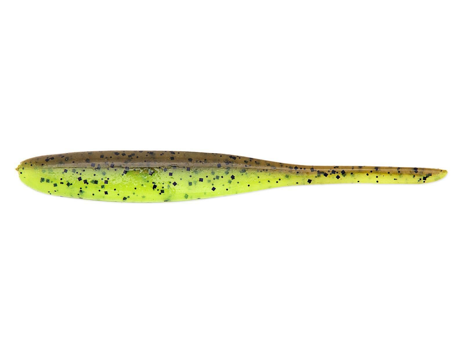 3" Shad Impact - Green Pumpkin / Chartreuse